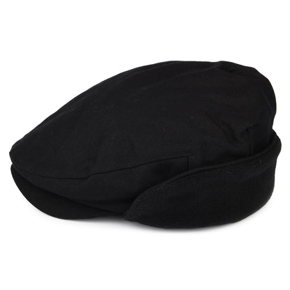 Brixton Hats Hooligan Baggy Flat Cap With Earflaps - Black