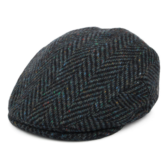 Jaxon & James Donegal Tweed Herringbone Stravalley Flat Cap - Blue-Mix