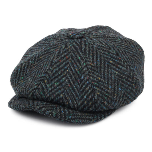 Jaxon & James Donegal Tweed Herringbone Glendowan Newsboy Cap - Blue-Mix