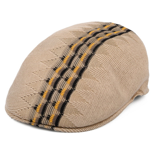Kangol Argyle Stripe 504 Special Flat Cap - Beige