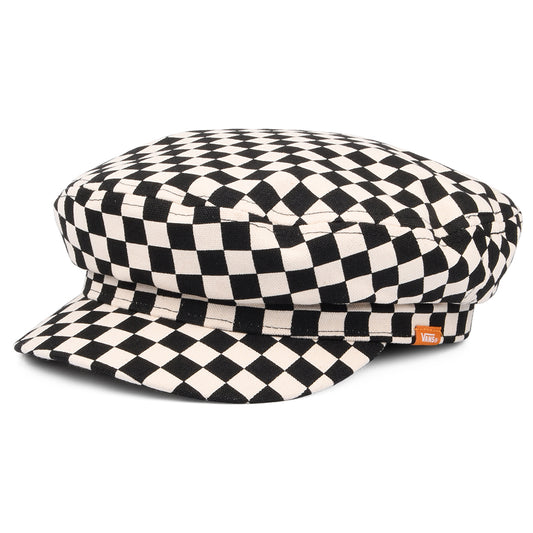 Vans Hats Womens Utility Checkerboard Baker Boy Cap - Black-White