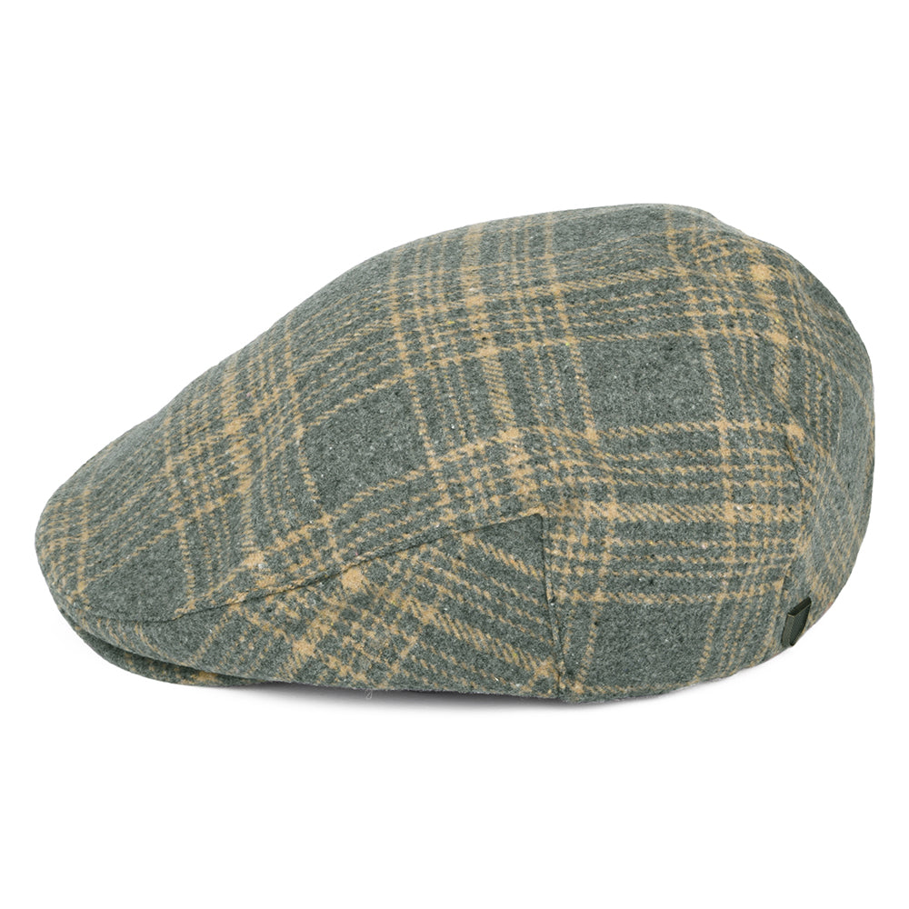 Brixton Hats Hooligan Plaid Flat Cap - Tan-Grey