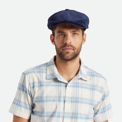 Brixton Hats Brood Corduroy Baggy Newsboy Cap - Navy Blue
