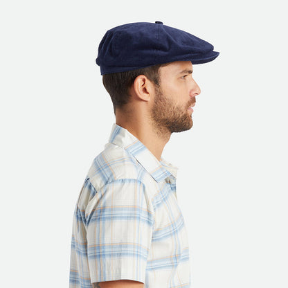 Brixton Hats Brood Corduroy Baggy Newsboy Cap - Navy Blue