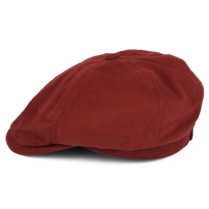 Failsworth Hats Hudson Cotton Canvas Newsboy Cap - Brick Red-Khaki