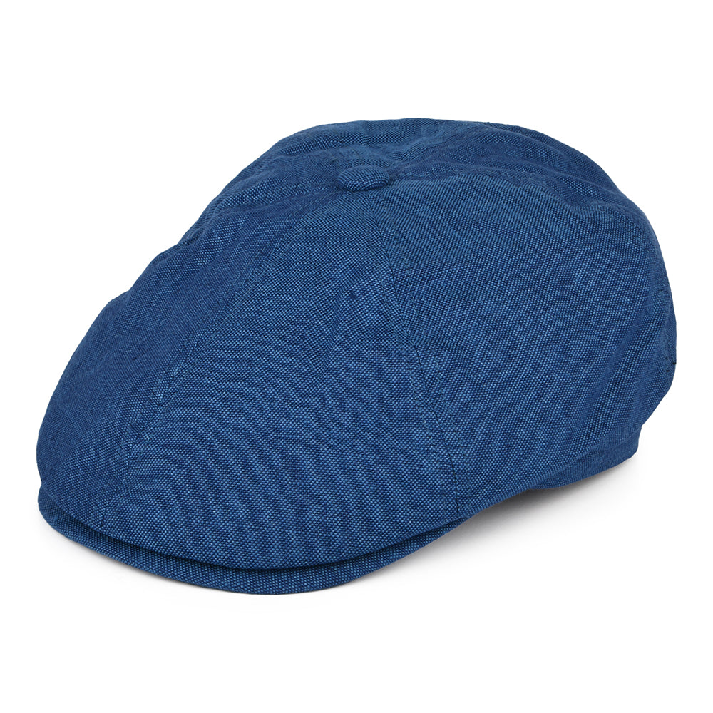 Failsworth Hats Hudson Irish Linen Newsboy Cap - Blue