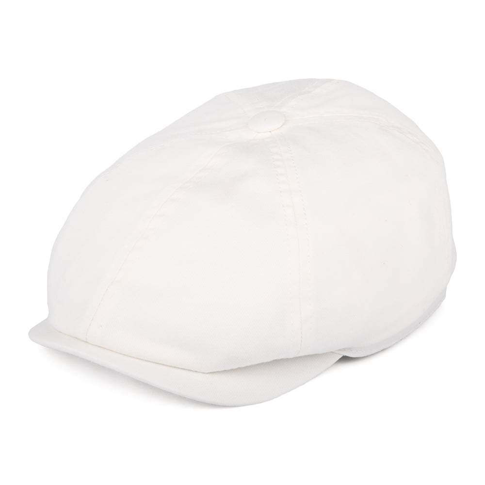 Stetson Hats Cotton Twill Newsboy Cap - White