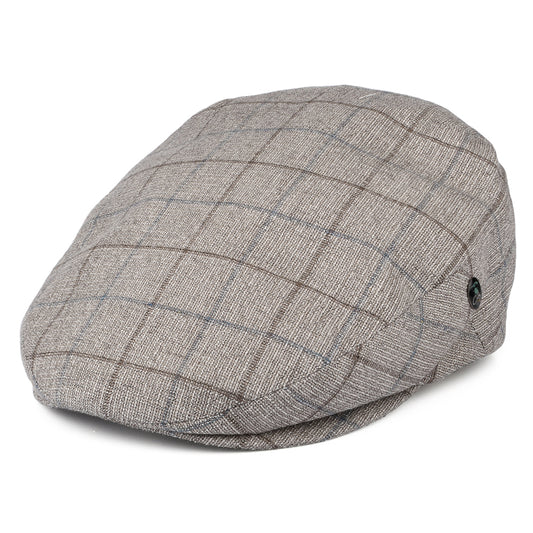 City Sport Windowpane Flat Cap - Light Brown
