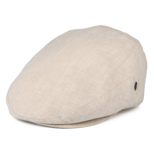 City Sport Linen Flat Cap - Natural