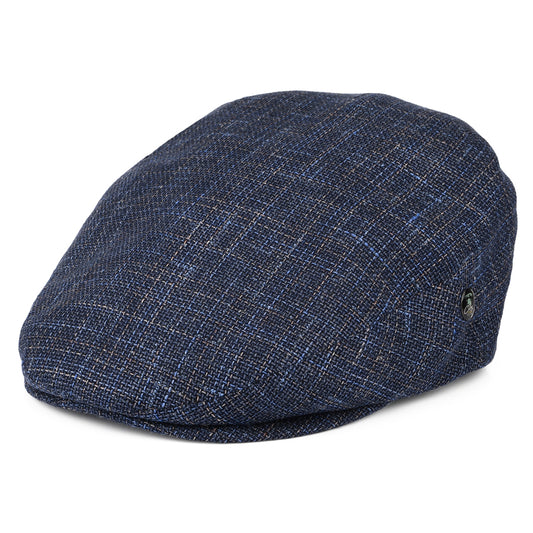 City Sport Linen-Cotton Flat Cap - Navy Blue