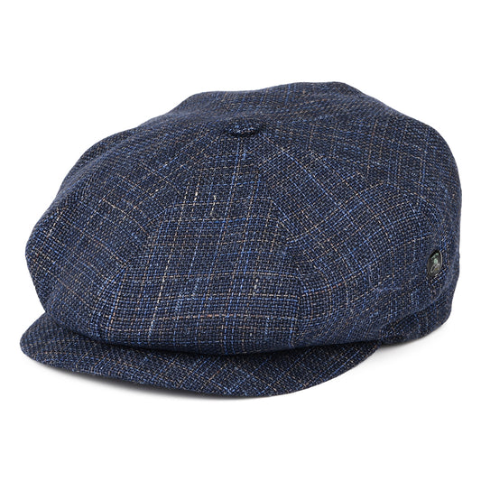 City Sport Linen-Cotton Newsboy Cap - Navy Blue