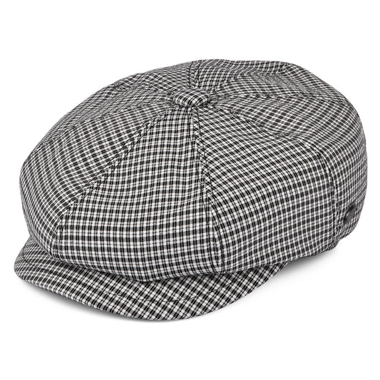Bailey Hats Laz Seersucker Newsboy Cap - Black-White