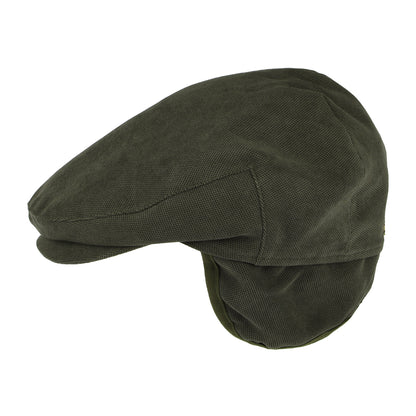 Barbour Hats Beaufort Waterproof Flat Cap With Earflaps - Dark Olive