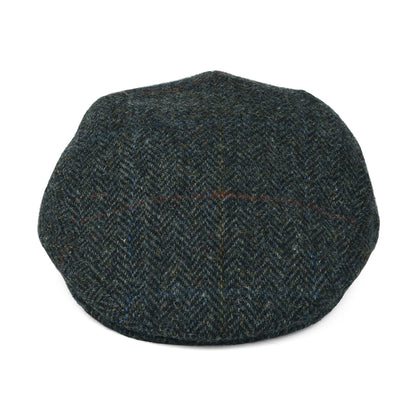 City Sport HARRIS TWEED Windowpane Herringbone Flat Cap - Grey-Blue