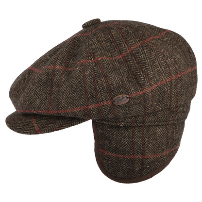 Bailey Hats Foster Wool Blend Newsboy Cap with Earflaps - Oak-Multi