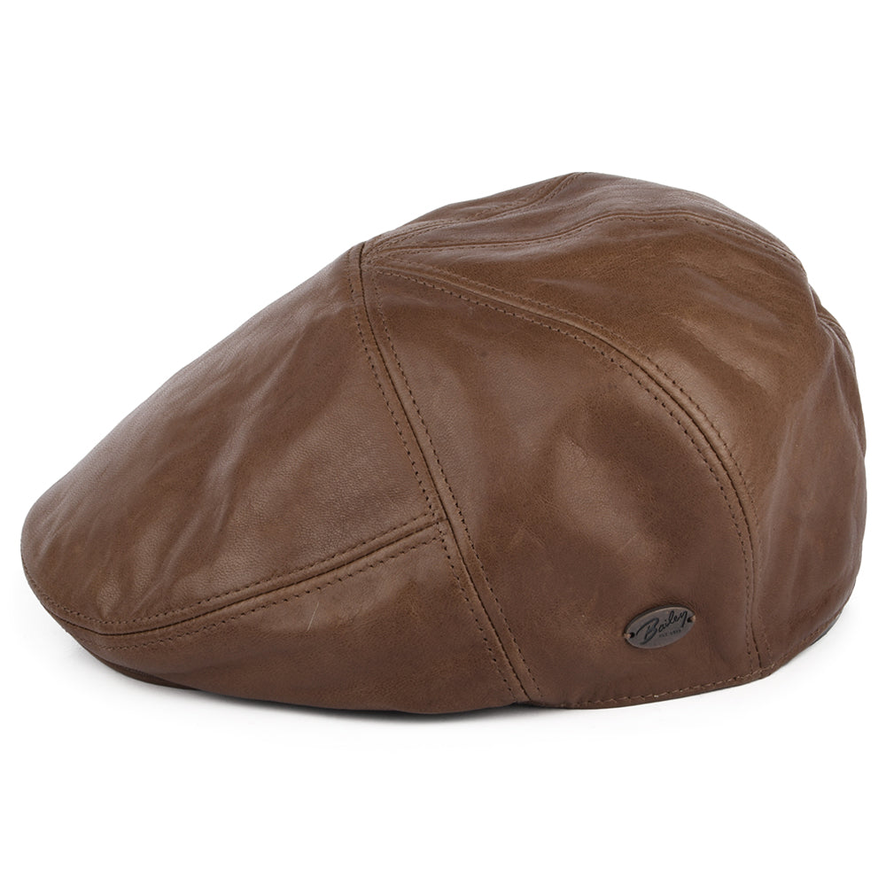 Bailey Hats Reffell Leather Flat Cap - Brown