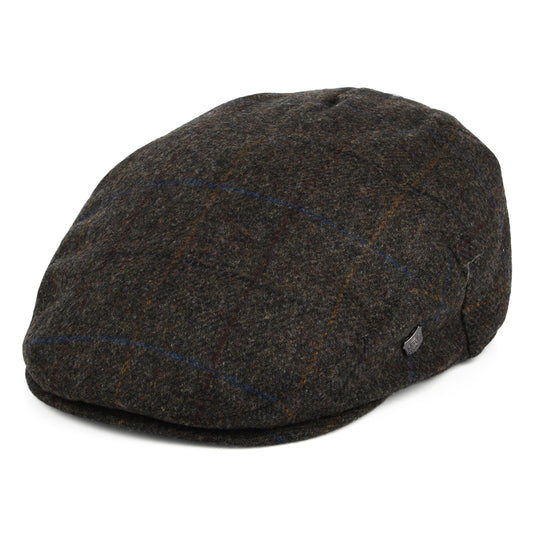 Failsworth Hats Cambridge Windowpane Moons Flat Cap - Charcoal-Multi