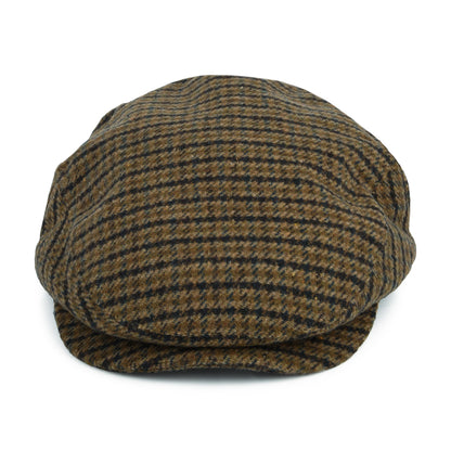 Brixton Hats Hooligan Houndstooth Flat Cap - Light Olive-Brown