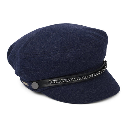 Seeberger Hats Felt Baker Boy Cap - Navy Blue