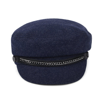 Seeberger Hats Felt Baker Boy Cap - Navy Blue