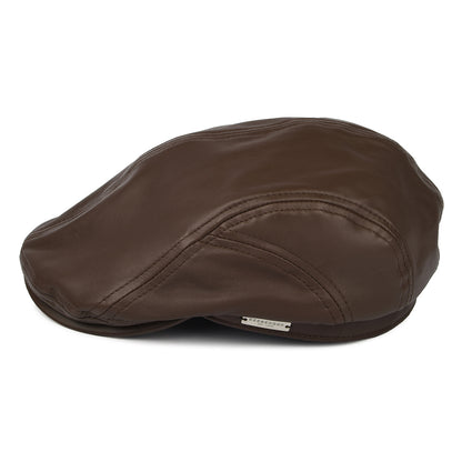 Seeberger Hats Leather Flat Cap - Brown
