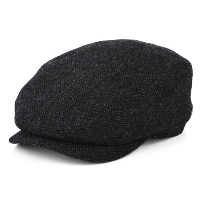 Stetson Hats Herringbone Wool Flat Cap - Dark Grey