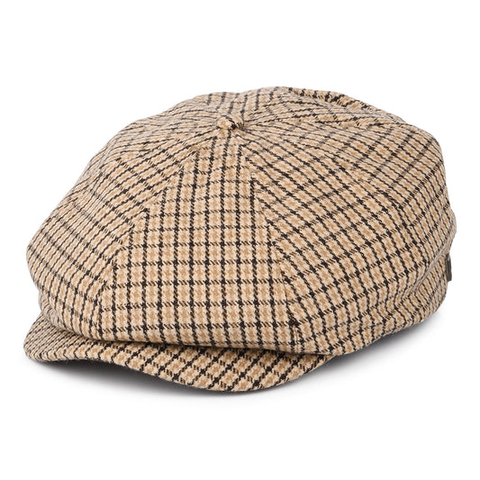 Brixton Hats Brood Houndstooth Newsboy Cap - Sand-Brown