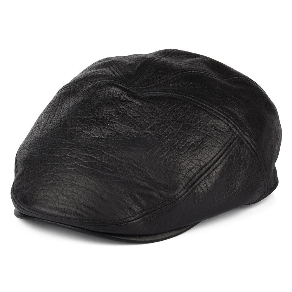Bailey Hats Reffell Leather Flat Cap - Black