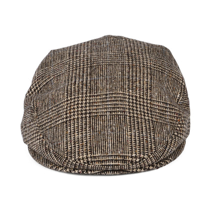 City Sport Donegal Tweed Prince Of Wales Check Flat Cap - Brown