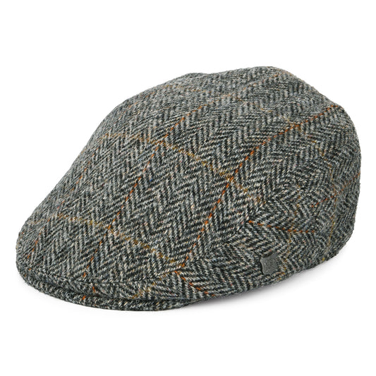 Failsworth Hats Stornoway Harris Tweed Flat Cap - Grey-Black