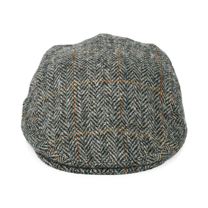 Failsworth Hats Harris Tweed Windowpane Herringbone Stornoway Flat Cap - Grey-Black