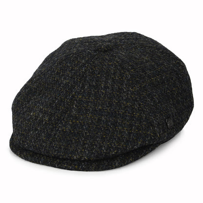 Failsworth Hats Harris Tweed Checked Hudson Newsboy Cap - Charcoal