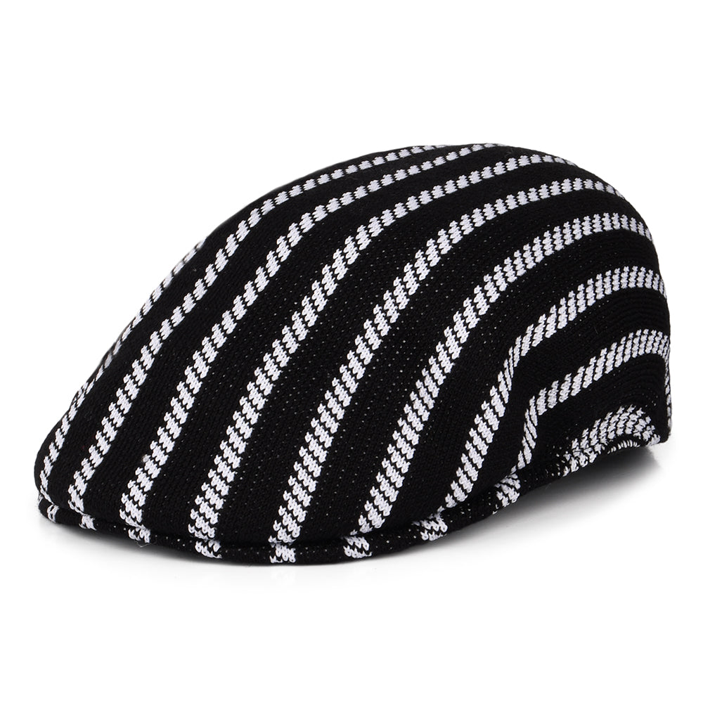 Kangol Twist Stripe 504 Flat Cap - Black-White