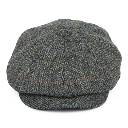 Failsworth Hats Harris Tweed Herringbone Carloway Newsboy Cap - Grey Mix