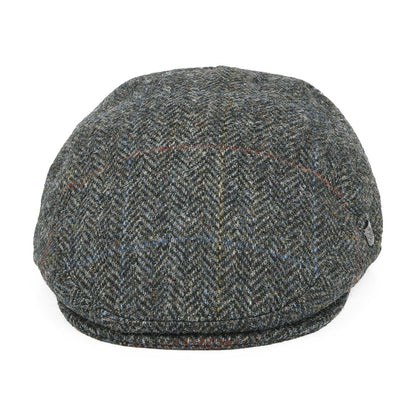 Failsworth Hats Harris Tweed Windowpane Herringbone Stornoway Flat Cap - Grey Mix