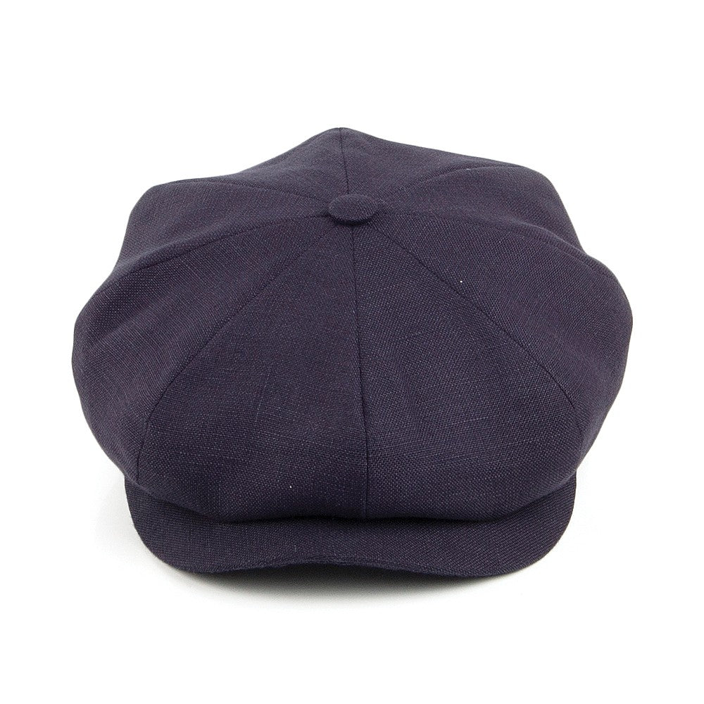 City Sport Linen Newsboy Cap - Navy Blue