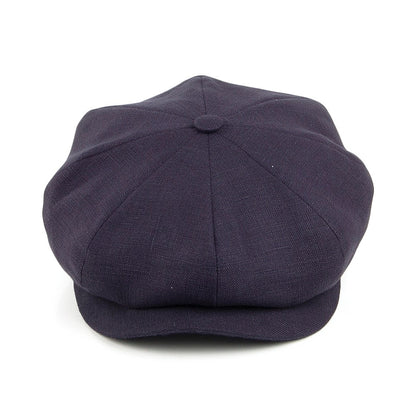 City Sport Linen Newsboy Cap - Navy Blue