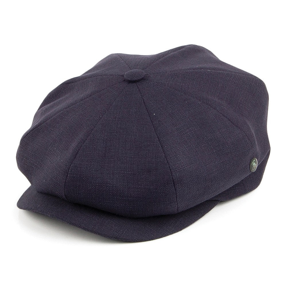 City Sport Linen Newsboy Cap - Navy Blue