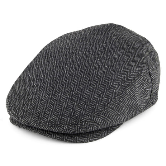 Brixton Hats Hooligan Herringbone Flat Cap - Grey