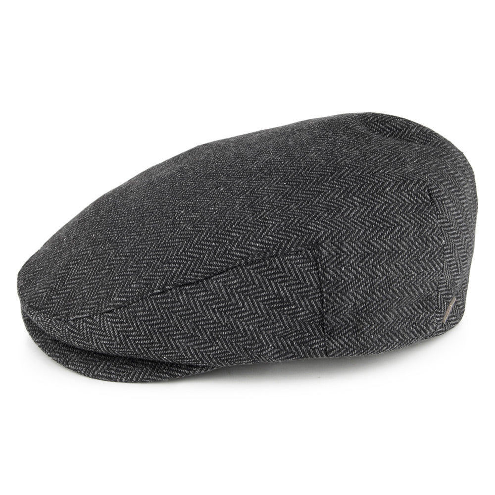 Brixton Hats Hooligan Herringbone Flat Cap - Grey