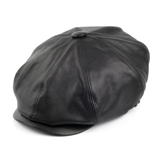 Bailey Hats Noclin Leather Newsboy Cap - Black