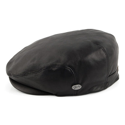 Bailey Hats Stockton Leather Flat Cap - Black