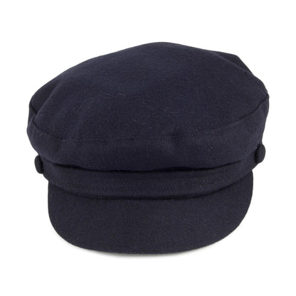 Failsworth Hats Mariner Melton Fiddler Cap - Navy Blue