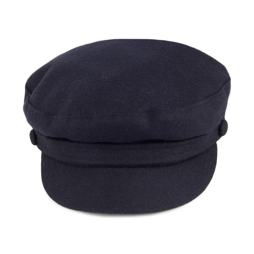 Failsworth Hats Mariner Melton Fiddler Cap - Navy Blue