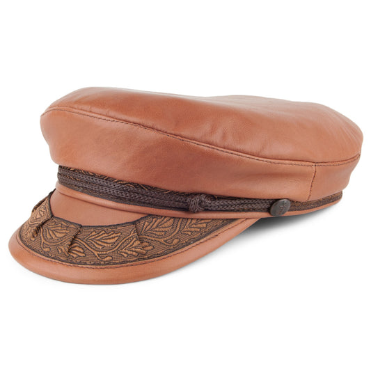 Jaxon & James Leather Greek Fisherman Cap - Light Brown