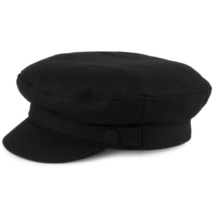 Failsworth Hats Mariner Melton Fiddler Cap - Black
