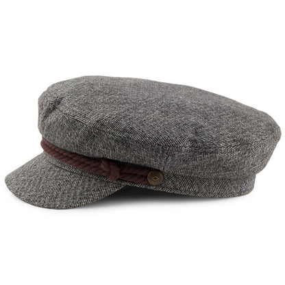 Brixton Hats Herringbone Fiddler Cap - Grey-Cream