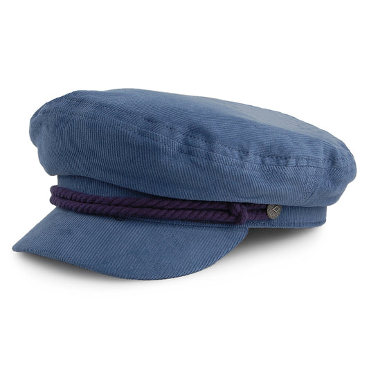 Brixton Hats Cord Fiddler Cap - Navy Blue