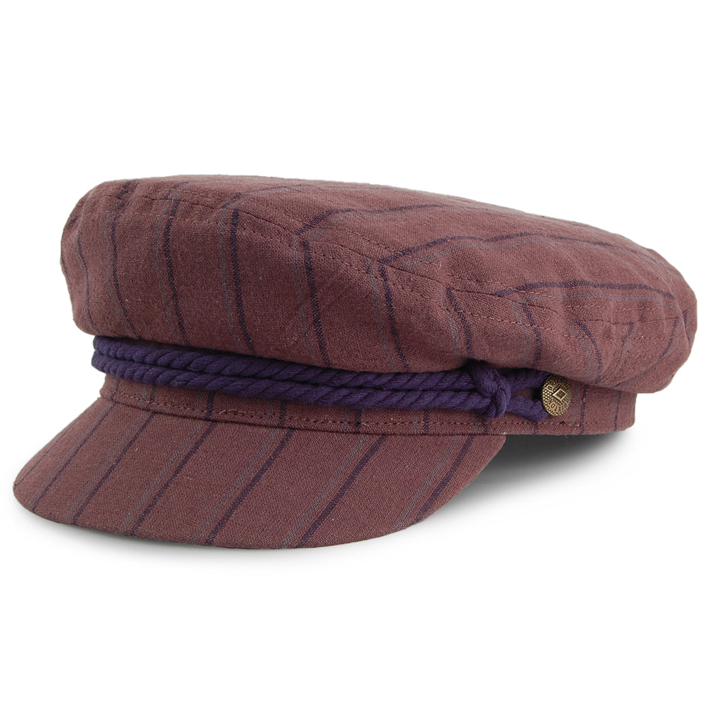 Brixton Hats Striped Fiddler Cap - Chestnut
