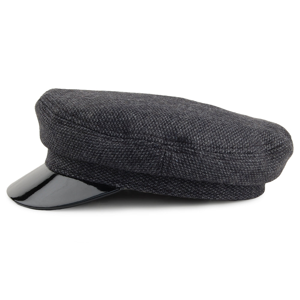 Brixton Hats Margot Fiddler Cap - Black-Grey